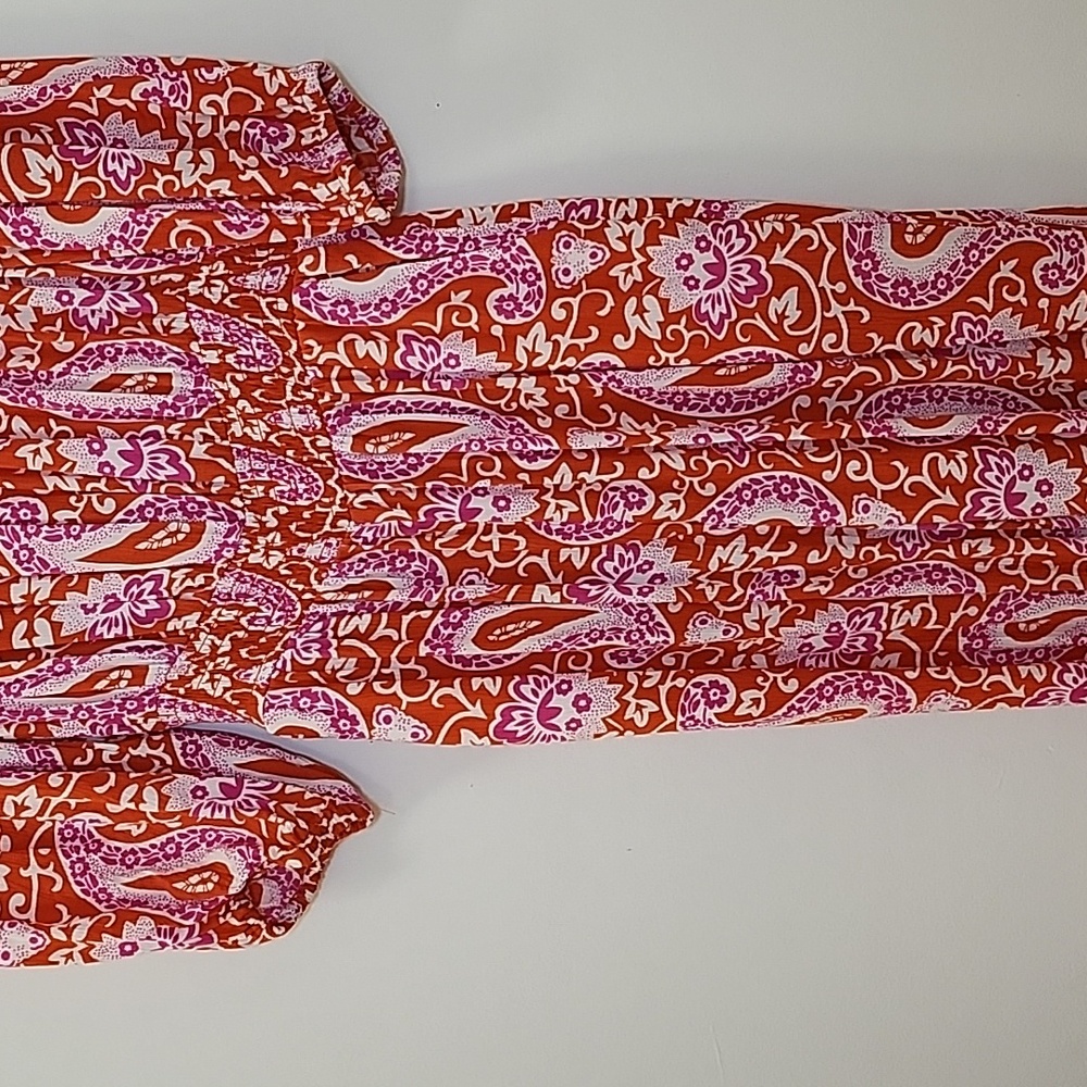 Boden Paisley Off-Shoulder Jumpsuit - Red and White Sz 8 - Picture 6 of 16